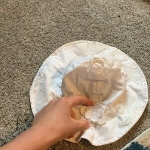 White hat with strap